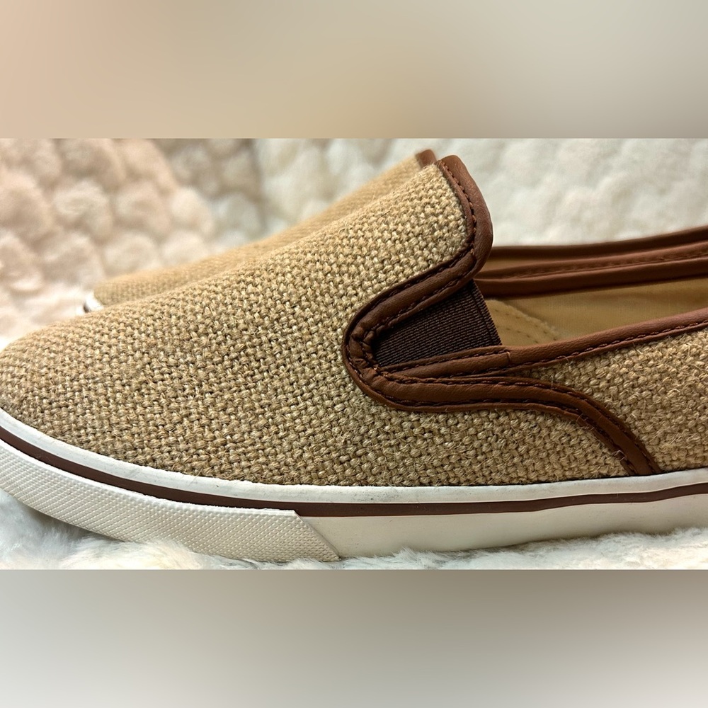 Chaps Jessica Burlap Natural Tan Slip On Loafer women’s size 6.5B - Picture 6 of 9